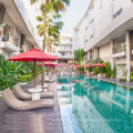 Piscina al aire libre Combinación de silla de jardín de playa